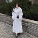 Eco-Friendly Long Fox Fur Coat – Elegant Winter Coat With Detachable Faux Fur Collar (3 Classic Colors) For Office & Evening Wear_ecoleips.com