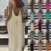 New Women's Strappy Backless Loose Fitting Home Wear Dress Comfortable Casual Maxi Dress For Summer_ecoleips.com