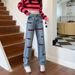 2023 Spring And Autumn New American Style High Street Embroidered Jeans For Women, Loose Wide-Leg Straight High-Waisted_ecoleips.com
