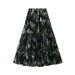 K Retro Floral Midi Skirt For Women, New High Waist Slimming A-line Long Skirt, Big Swing Skirt_ecoleips.com
