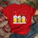 Large Size Merry Christmas Tree Santa Claus Retro Women's Fashion White Loose Short-sleeve T-shirt_ecoleips.com