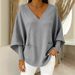Women's Clothing Oversized V-Neck Sweater For Women – Soft Acrylic Knit (S-4XL, 8 Elegant Colors)_ecoleips.com