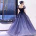 Elegant Starry Purple Princess Dress French Style Evening Gown for Banquets And Annual Meetings Women's Toast Dress 2026 New Style_ecoleips.com