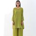 Women's Clothing Plus Size Women's Two Piece Tops Loose Cropped Pants Pleated Slim Suit_ecoleips.com