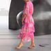 Women's Clothing Printed Layered Dress_ecoleips.com