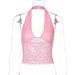 European And American Women's Fashion 2026 Spring New Style Sexy Hollow Lace Slim-fit Camisole Versatile Halter Top_ecoleips.com
