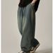 Japanese Retro Washed Vintage Jeans For Women, Ins High Street Trendy Loose Straight Wide-Leg Pants, Casual Long Pants_ecoleips.com