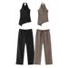 Cross-Border Satin For Women Summer Two-Piece Set Casual Fashion High-End European And American Style Export Long Pants_ecoleips.com