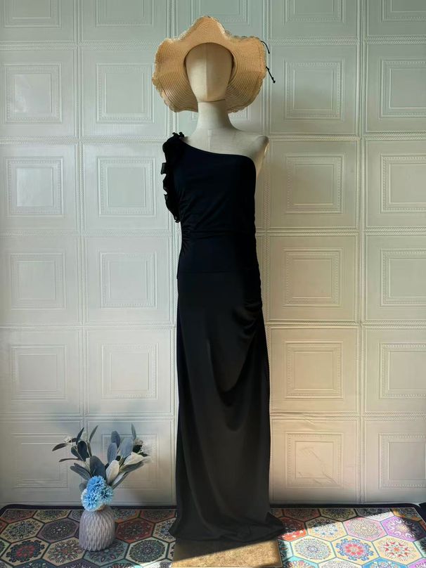 Sexy Sleeveless Off-Shoulder Women's Dress Slim Fit Solid Color Casual New Arrival_ecoleips.com