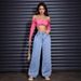Women's High Waist Wide Leg Jeans - Vintage Washed Butterfly Embroidered Straight Denim Pants_ecoleips.com