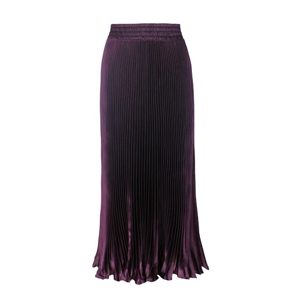 Satin Pleated Fishtail Skirt 1 Meter Long High Waisted Midi Style for Women Dancewear Large Swing Umbrella Shape Factory Direct Sale_ecoleips.com