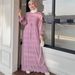 Muslim Women's Wear Middle Eastern Malay Robe Export Fashion Ethnic Style Chiffon Pleated Dress_ecoleips.com