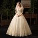 Elegant Long Sleeve Lace Wedding Dress With Princess Sleeves, A-Line Silhouette, And Corset Back – Plus Size Available_ecoleips.com