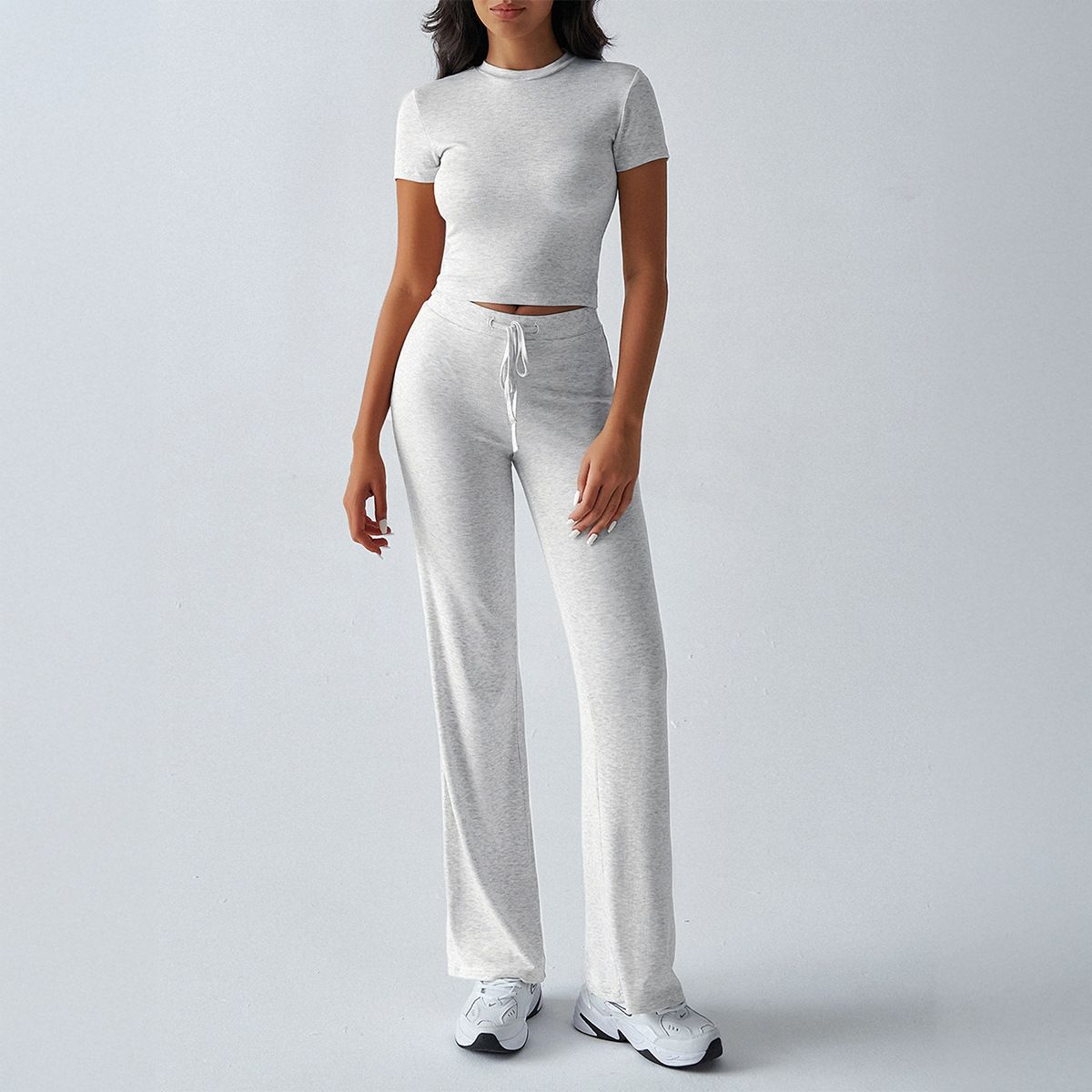 Diyun Foreign Trade European And American Women's 2026 Spring Summer Elegant Solid Color Round Neck Urban_ecoleips.com
