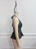 Women's Y2K Polka Dot Backless Sleeveless Tank Top New Spring/Summer Style Retro Polka Dot Backless Cropped Top With Ruffles_ecoleips.com