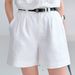 Women's High-Waisted Pure Linen Shorts Old Money Style Twill Loose Straight Leg Designer Pants Summer Commuter Wear_ecoleips.com