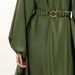 Women's Middle Eastern Style Acetate Satin Batwing Sleeve Robe With Metal Buckle Cinched Waist Abaya For Celebration Wear 2025_ecoleips.com