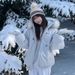 girl 2025 New Winter Women's Down Parka With Large Fur Collar, Loose Fit, Slimming Short Thickened Workwear Cotton Jacket_ecoleips.com