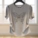 Women's Clothing Summer Round Neck Butterfly Hot Diamond Short Sleeve T Shirt Female Fashion Tops_ecoleips.com