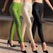 Shimmer High-Waist Yoga Pants With Adjustable Foot Straps – Ultra-Stretchy Workout Leggings In Black, Nude & Green_ecoleips.com