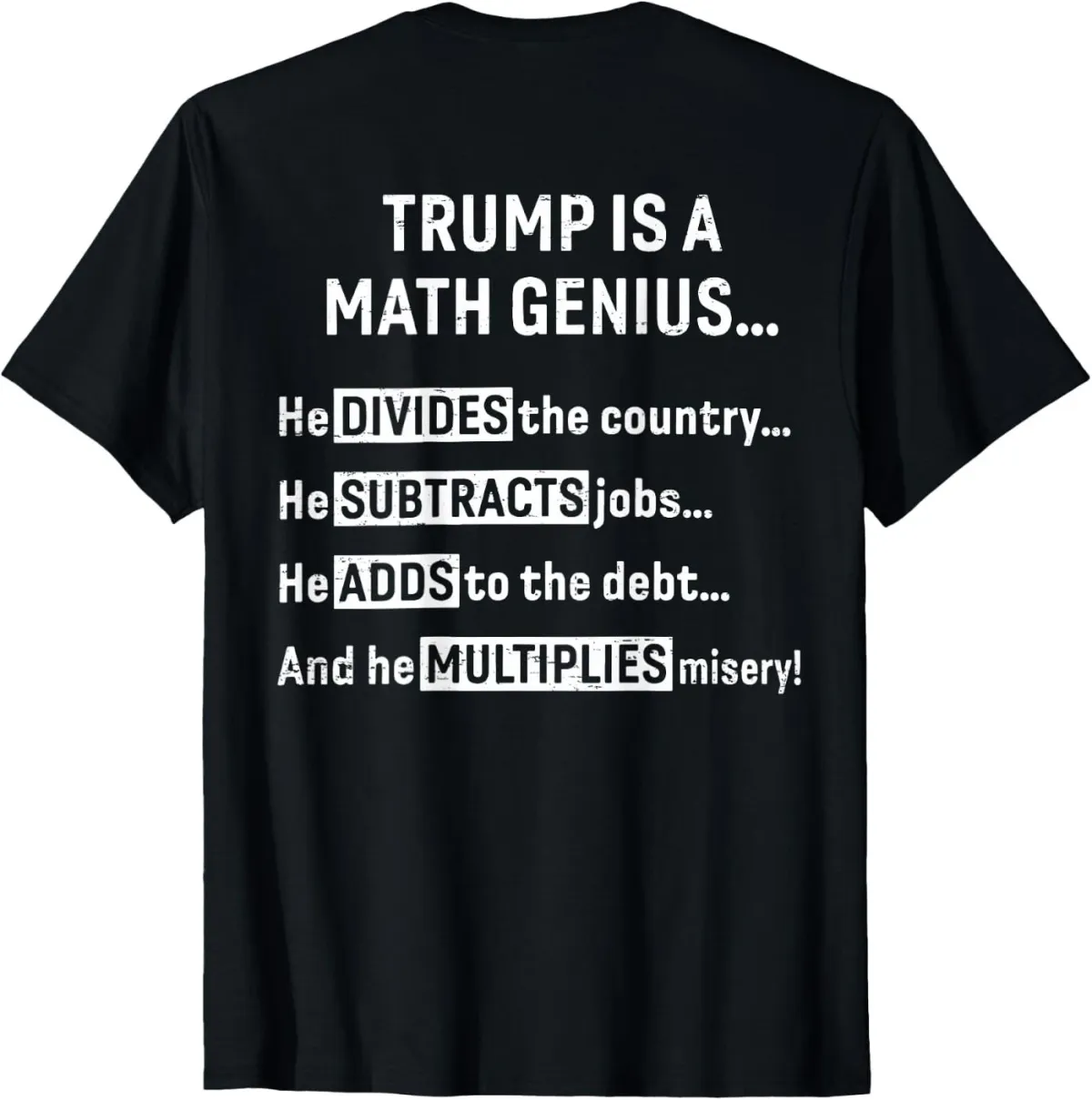 Women's T-Shirts (ON Back) Trump Is A Math Genius He Divides The Country T-Shirt_ecoleips.com