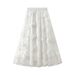 Aria Basics Aria Basics Net Yarn Embroidered Heavy-duty Plus-size Tulle Skirt, 2023 Spring New A-line Artistic High-waisted Long Skirt_ecoleips.com