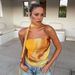 European And American Hot-Selling Women's 2025 Spring Summer New Fashion Printed Slim-Fit Tube Spicy Girl Ruched Top_ecoleips.com