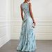 2026 European And American Cross-border Independent Site Holiday Elegant Chiffon Printed V-neck Long Dress_ecoleips.com
