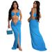 Women's Clothing Suspender Short Top With Sexy High Slit Hip Skirt Long Skirt Female Two Piece Set_ecoleips.com