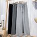 Women's High Waist Wide Leg Pants - Soft Linen Blend Fabric, Comfortable Loose Fit Casual Trousers For Summer & Spring, Straight Cut With Pockets_ecoleips.com