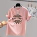 Women's Heavyweight Pure Cotton Short Sleeve T-Shirt Trending Design Unique American Style Loose Fit New Summer 2024_ecoleips.com