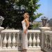 Elegant Lace Mesh Slip Maxi Dress - Sheer Layered Design, High-Low Hem, Polyester Stretch (S/M/L, White)_ecoleips.com