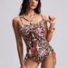 Women's Adjustable Straps Tankini Swimsuit Two Piece Printed Cross Design_ecoleips.com