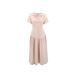 Women's Long Slim Fit Casual Dress Waist Cinching Short Sleeve Elegant_ecoleips.com