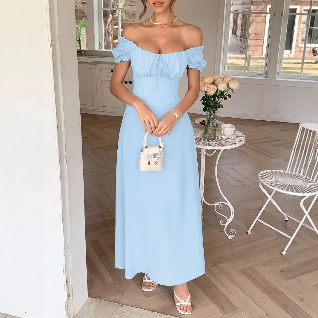 Women's Clothing Party Evening Dress Elegant One Shoulder Long Dress_ecoleips.com