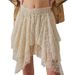 Women's Clothing Women's Y2k Lace Mini Skirt Summer Lace Suspender Skirt Ruffled Frill Floral Lace Layered Short Skirt_ecoleips.com
