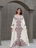 Muslim Women's Robe Elegant Printed Beaded Dress Abaya_ecoleips.com