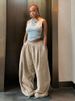 Weird Puss Y2K Casual Wide-Leg Pants Women Autumn Loose Simple Basic Pocket High Waist Trousers Corduroy Streetwear Long Bottoms_ecoleips.com