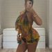 Women's Sexy Halter Neck Backless Top And Super Short Shorts Set New Style Spring Loose Fit_ecoleips.com