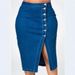 Plus Size Stretch Denim Long Skirt_ecoleips.com