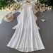 High-End Women's Summer Halter Dress Rhinestone Embellished 3D Floral A-Line Maxi Dopamine Blue Luxury Inspired Vacation Dress_ecoleips.com