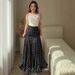 High Waist Polka Dot Midi Skirt for Women Flowy Slim Fit Bodycon Long Skirt with Ruffled Hem And Fish Tail Design_ecoleips.com