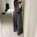 Monochrome Sleeveless Tank Top With High-Waisted Slimming Design, Paired With Wide-Leg Pants A Stylish Summer Two-Piec_ecoleips.com