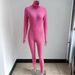 New Spring And Autumn Casual Women's Clothing Set High Neck Embroidered Slim Fit Fitness Jumpsuit_ecoleips.com