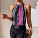 Women's Clothing Printed High Neck Striped Polka Dot Color Camisole_ecoleips.com
