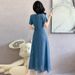 Spring/Summer Striped Maxi Dress With Waistline Cinching For Slimming Effect, Perfect For Vacation Trips, Beachwear, Or_ecoleips.com