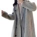 Luxury Double-Faced Alpaca Wool Coat – Oversized Korean Style Trench (Extended & Petite Sizes, Grey/Beige/Charcoal)_ecoleips.com