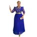 Elegant V-Neck Evening Dress With Rhinestones Plus Size A-Line Maxi Dress For Wedding/Banquet/ Wrinkle-Resistant Polyester_ecoleips.com