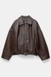 Vintage-Inspired Women's Bomber Jacket - Faux Leather Casual Coat With Relaxed Fit, Multiple Pockets (Black, Brown)_ecoleips.com