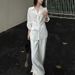 5werkwem Women's Spring-summer White Shirt, Elegant And Versatile, Loose-fitting, Casual, Relaxed Style, Ramie_ecoleips.com
